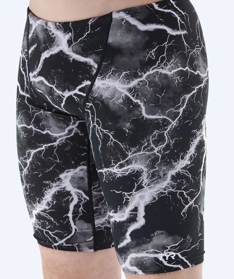 TYR lange Badehose für Herren - Durafast Elite Arterix - Grau/Schwarz