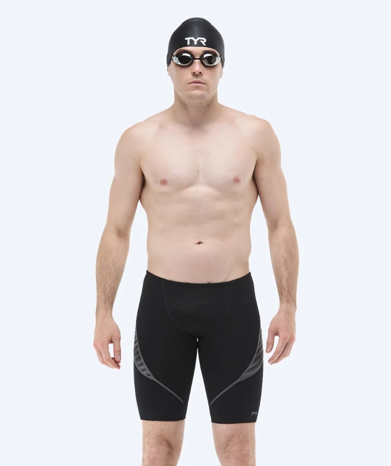 TYR lange Badehose für Herren - Curve Splice Zollner - Schwarz/Grau