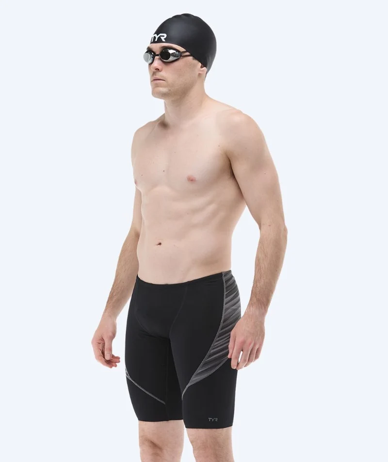 TYR lange Badehose für Herren - Curve Splice Zollner - Schwarz/Grau