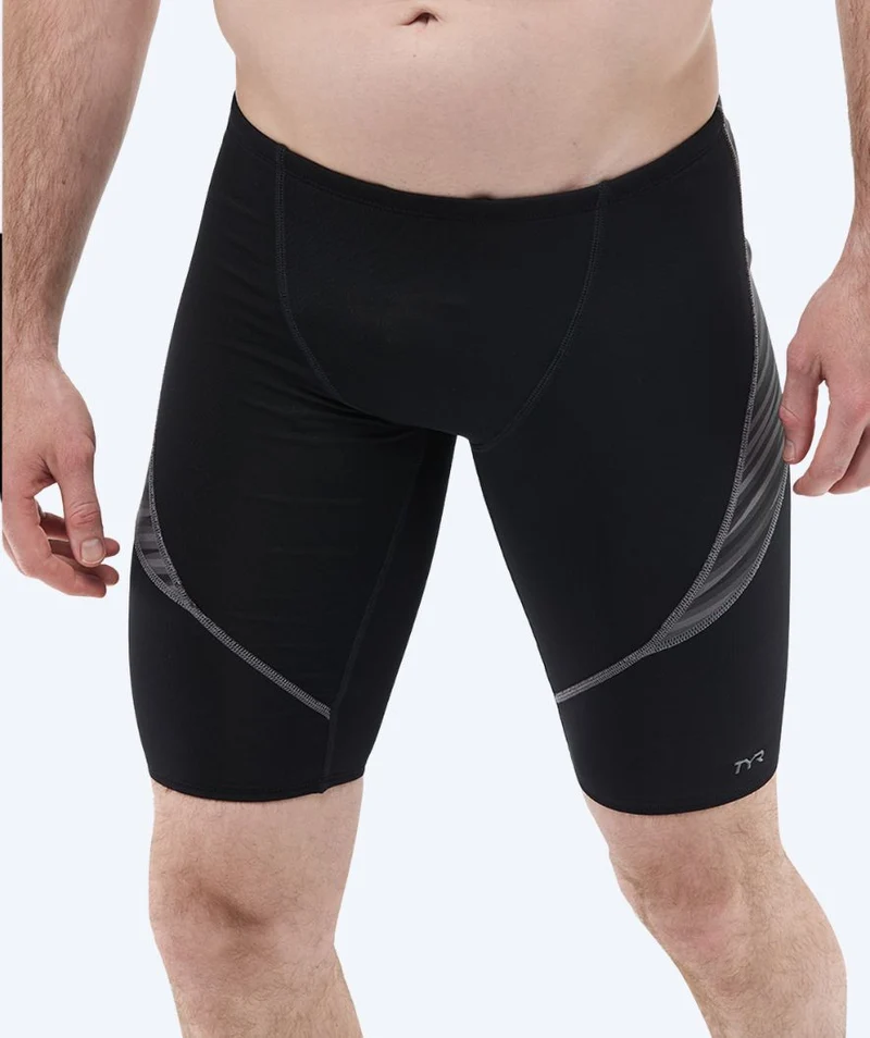 TYR lange Badehose für Herren - Curve Splice Zollner - Schwarz/Grau