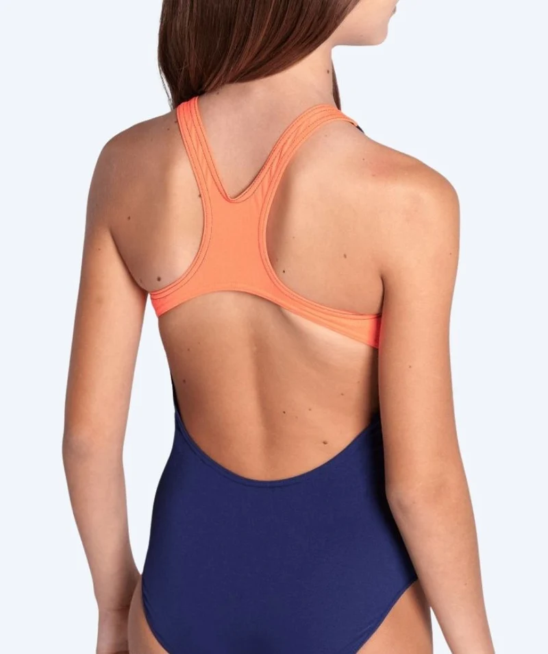 Arena Badeanzug für Mädchen - Reflecting Swim Pro Back - Dunkelblau/Hellrosa