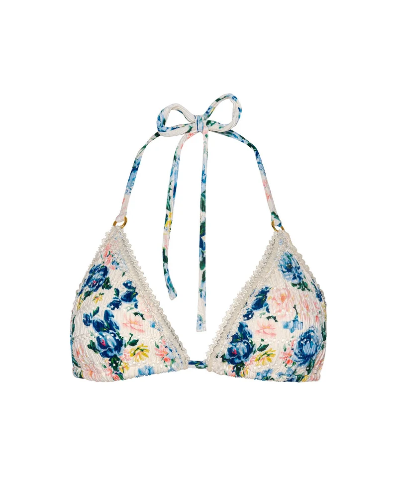 Blossom Kyle Trim Triangle Bikini Top PQ Swim | Bloemenprint Crochet
