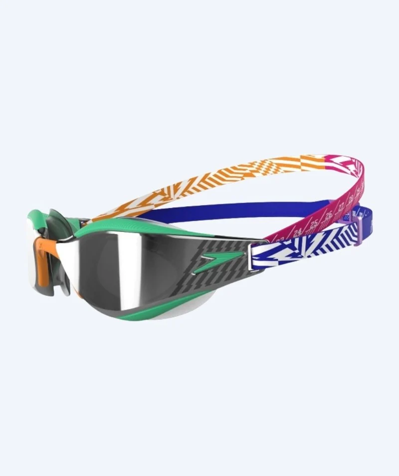 Speedo Elite Schwimmbrillen - Fastskin Hyper Elite Mirror - Grün/Orange