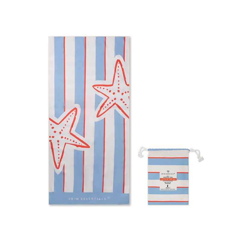 Beach Towel Microfiber - Multicolored - Catch Of The Day - 180 x 90 cm