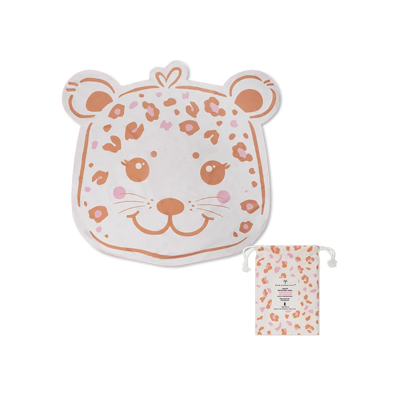 Beach Towel Microfiber - Beige - Leopard - 140 cm