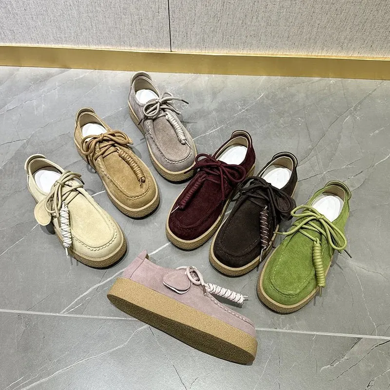 AIYUQI 2026 Damen-Loafer aus echtem Leder, flache Schnürschuhe, große Größe