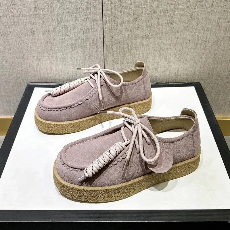AIYUQI 2026 Damen-Loafer aus echtem Leder, flache Schnürschuhe, große Größe