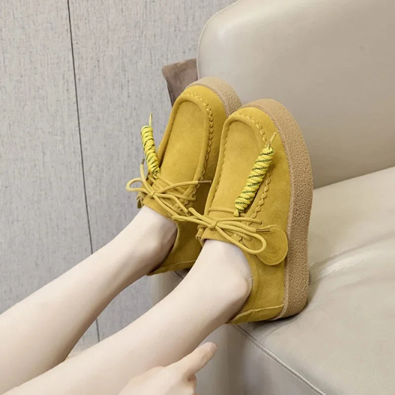 AIYUQI 2026 Damen-Loafer aus echtem Leder, flache Schnürschuhe, große Größe
