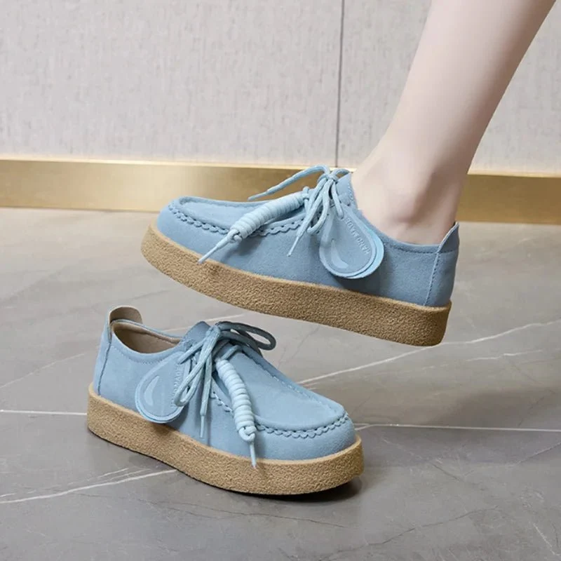 AIYUQI 2026 Damen-Loafer aus echtem Leder, flache Schnürschuhe, große Größe