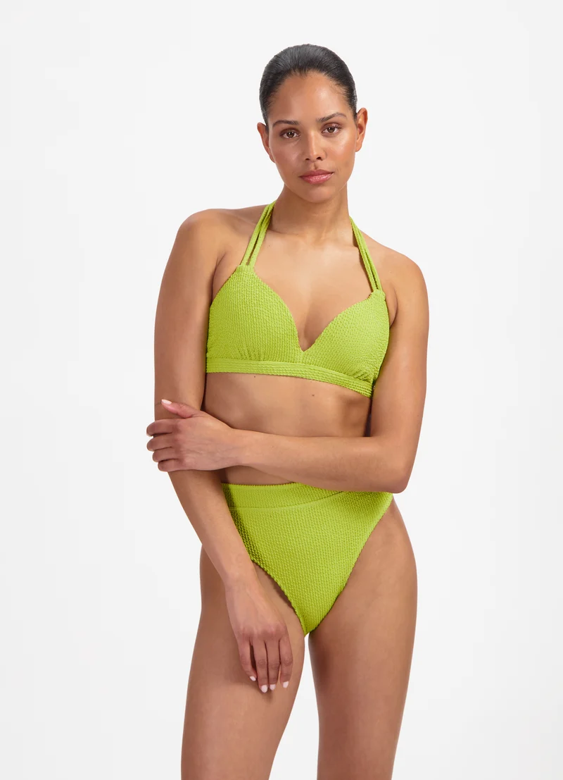 Pistache halter bikinitop met beugel