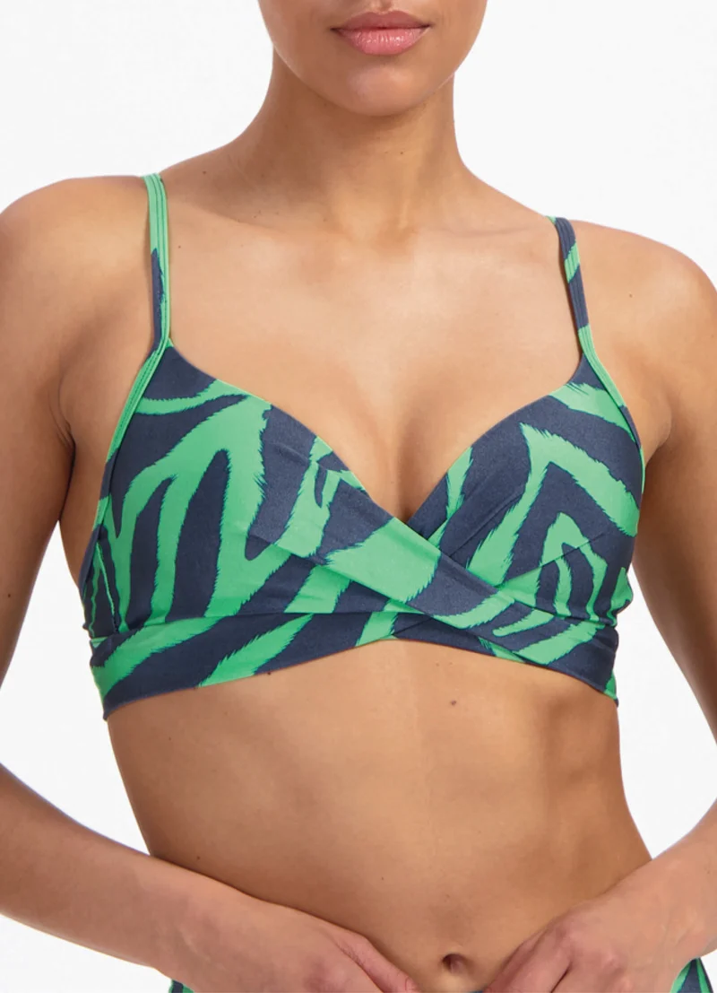 Green Tiger twist bikinitop
