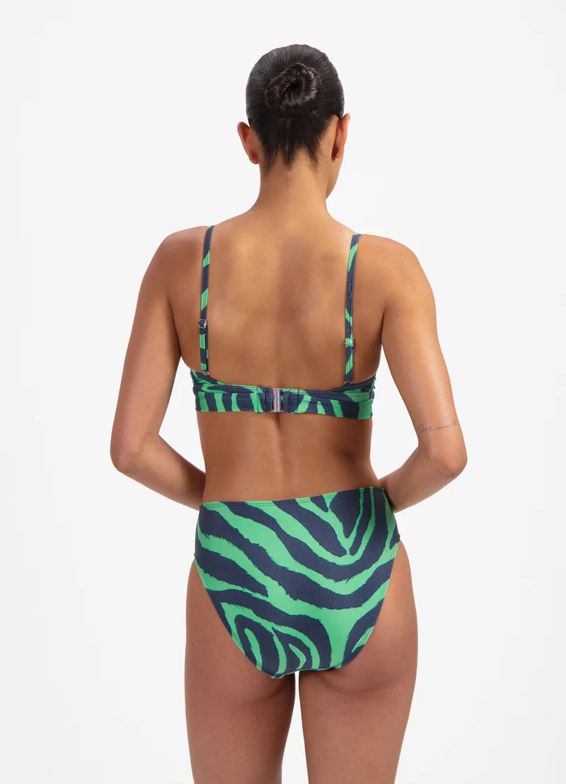Green Tiger twist bikinitop