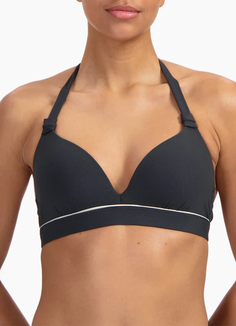Vanilla & Black halter bikinitop met beugel