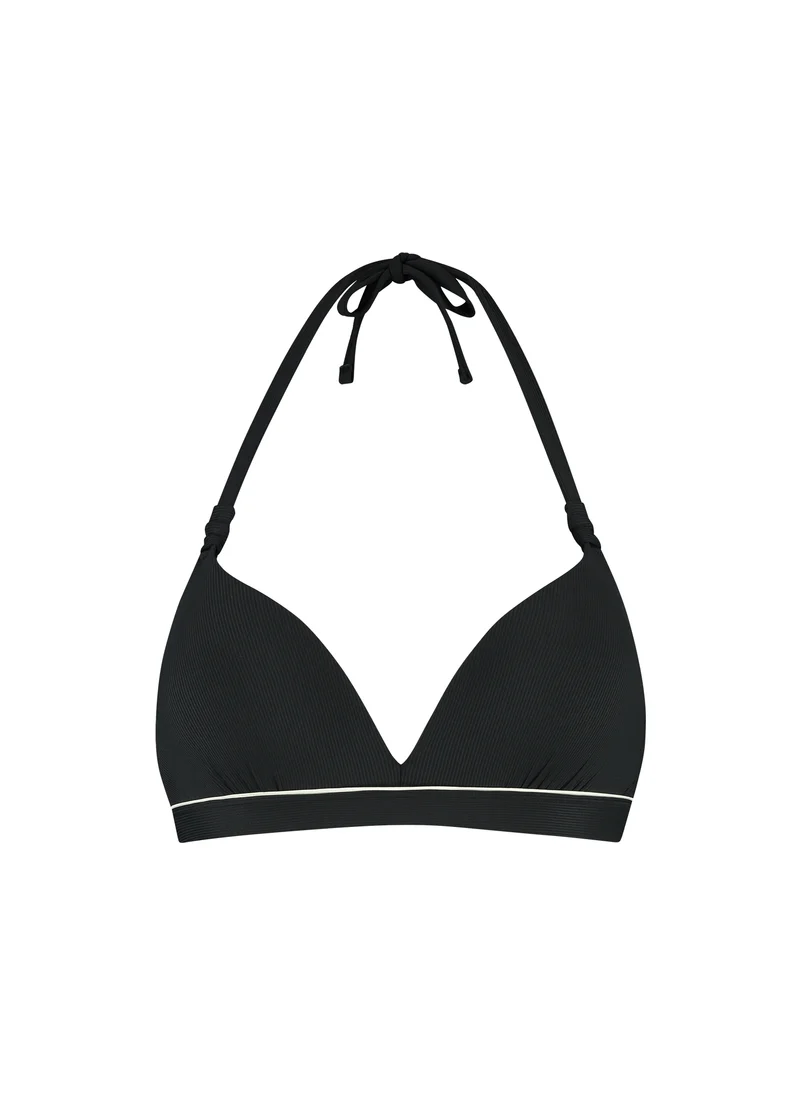 Vanilla & Black halter bikinitop met beugel