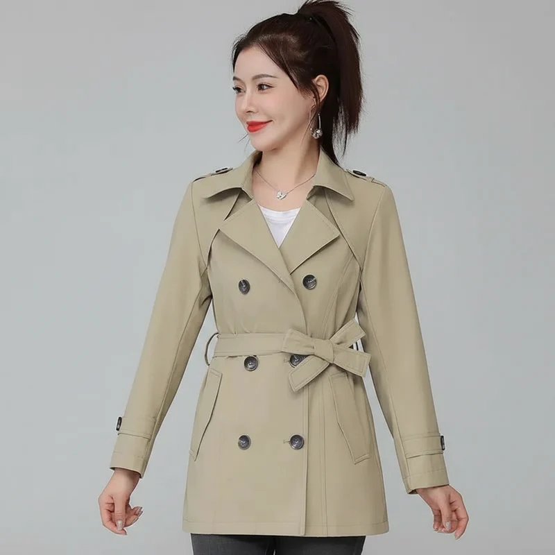 Neue Damen-Windjacke für den Frühling – zweireihiger Stil