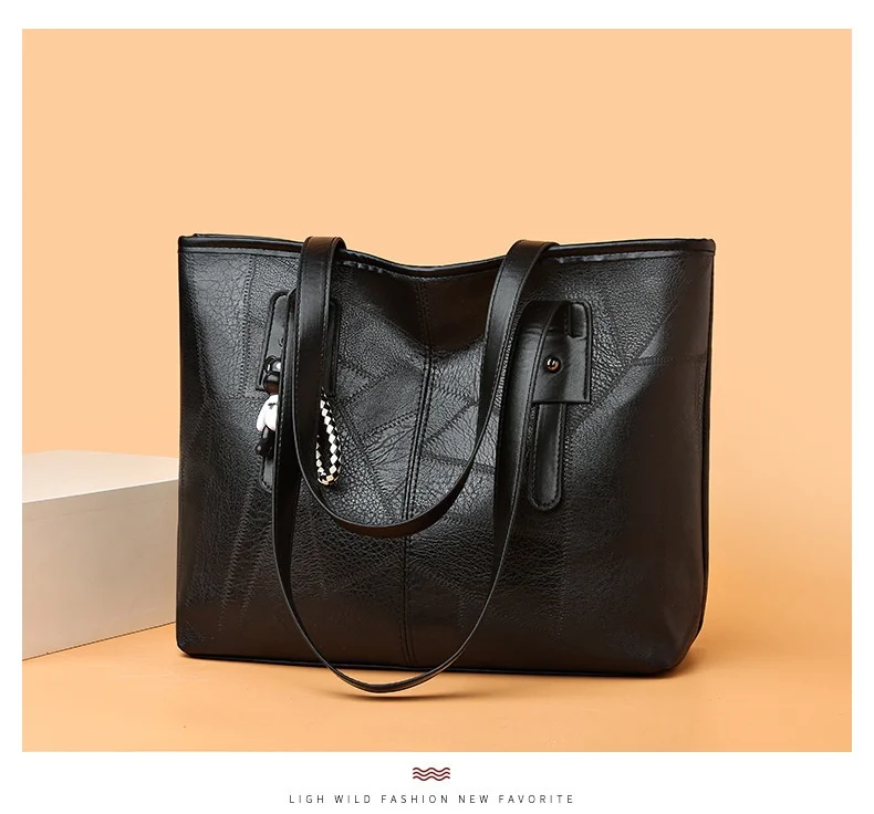 Trendige, geräumige Tragetasche für Damen – horizontale, quadratische Handtasche mit Reißverschluss, die über der Schulter getragen werden kann.
