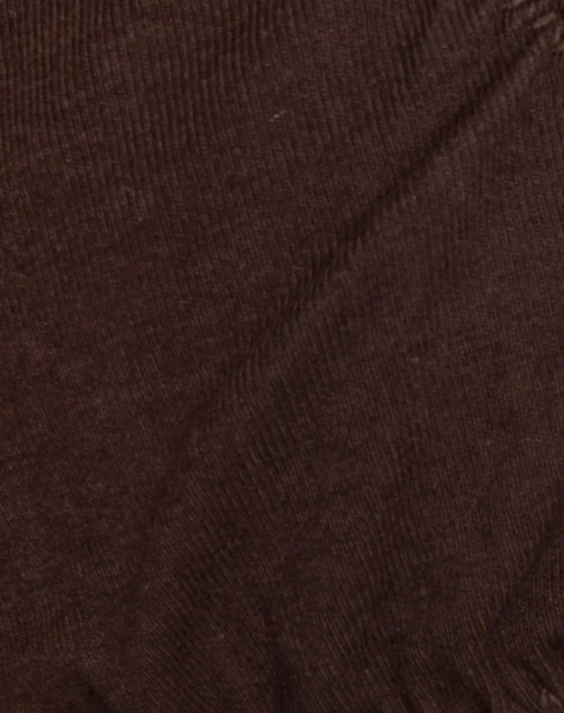 Laina BH aus Jersey in Schokolade mit rosa Schleife