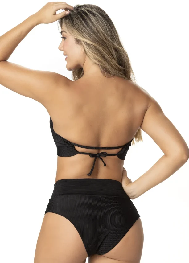 Zwart High Waist Brazilian Bikini Broekje Garotas | Corrigerend Hoge Taille