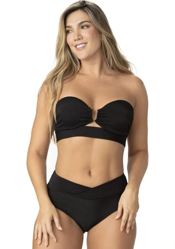 Zwart High Waist Brazilian Bikini Broekje Garotas | Corrigerend Hoge Taille