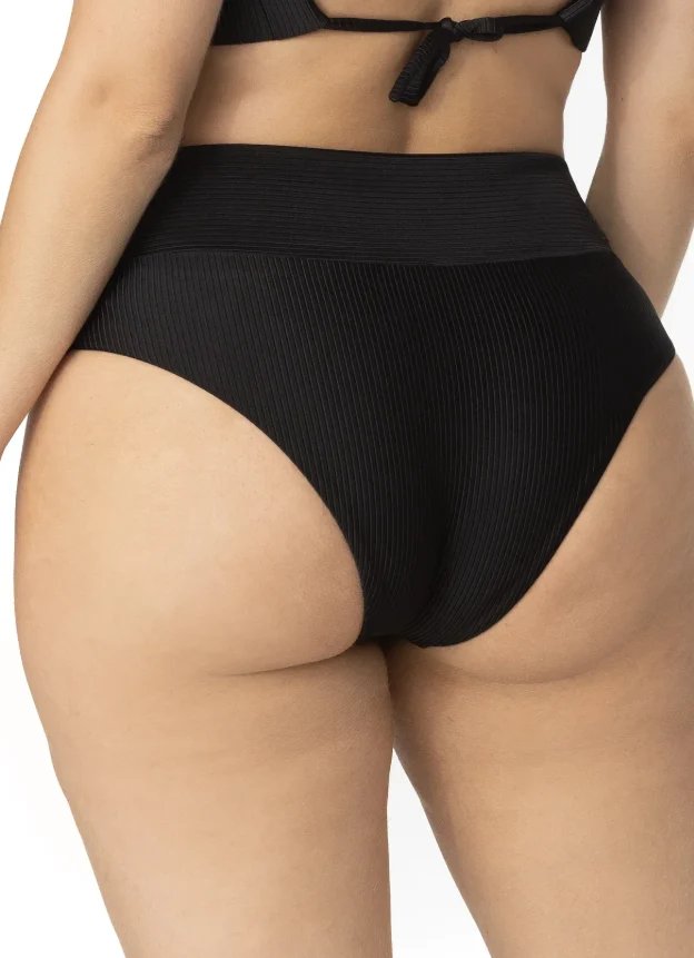 Zwart High Waist Brazilian Bikini Broekje Garotas | Corrigerend Hoge Taille