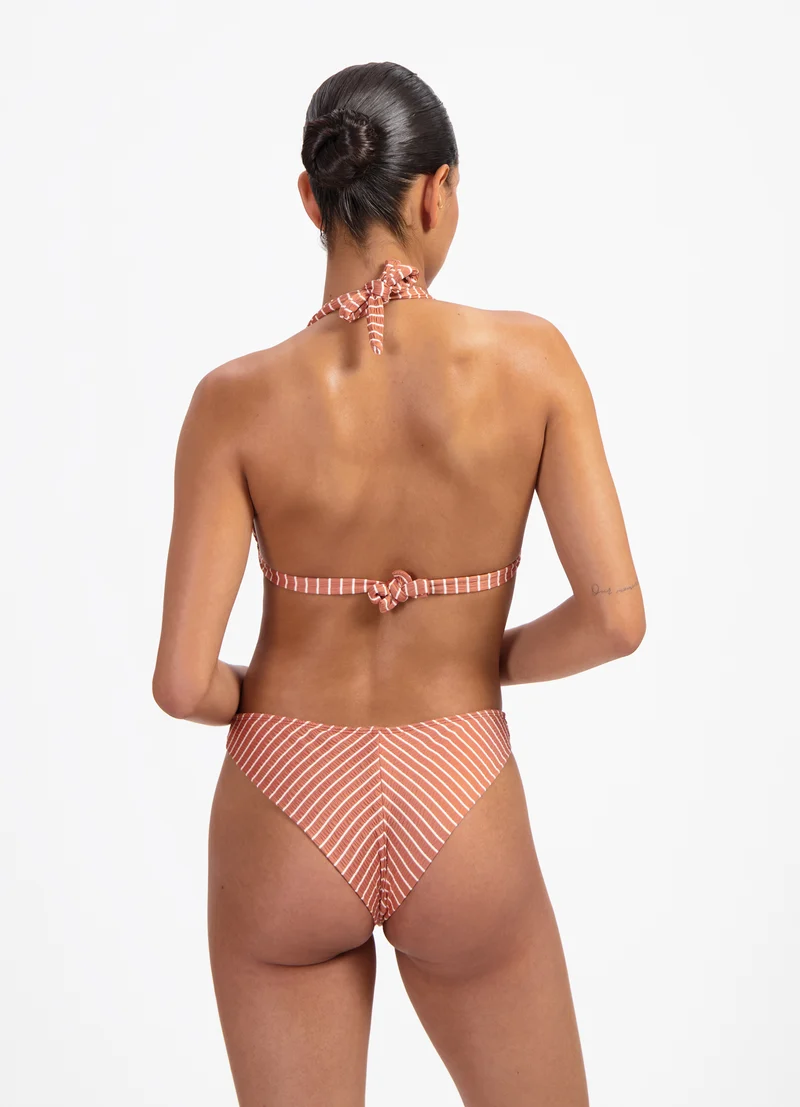 Caramel Stripe triangel bikinitop