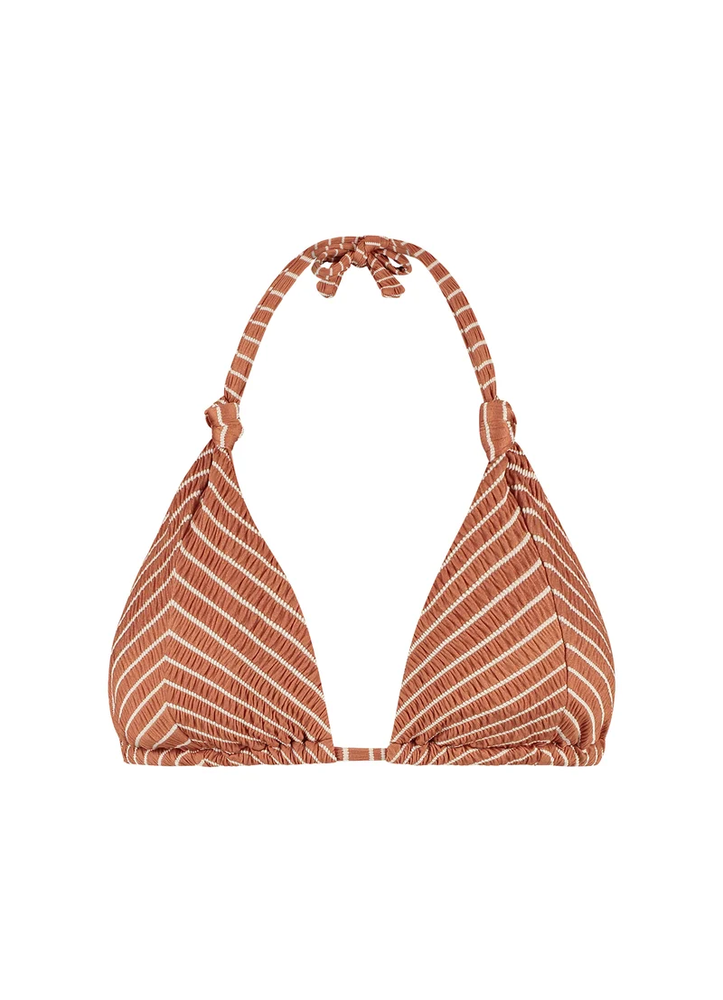 Caramel Stripe triangel bikinitop