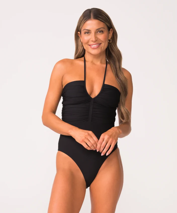 Midnight Josie Halter Badpak Zwart - PQ Swim Luxe Dames