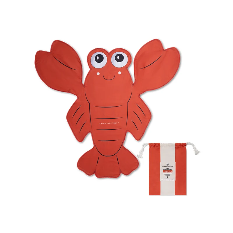 Beach Towel Microfiber - Red - Lobster - 140 cm