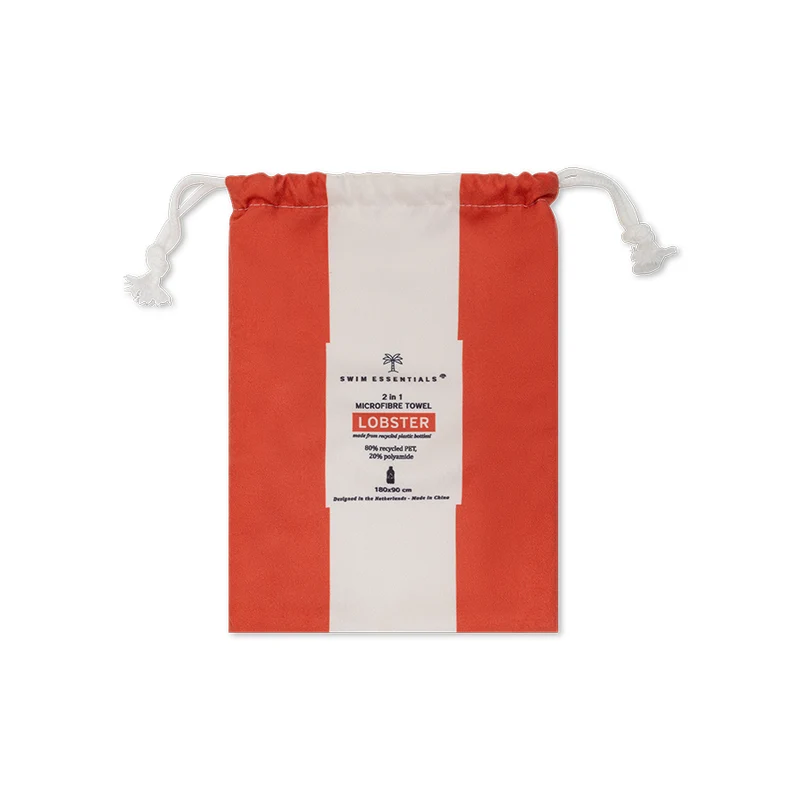 Beach Towel Microfiber - Red - Lobster - 140 cm