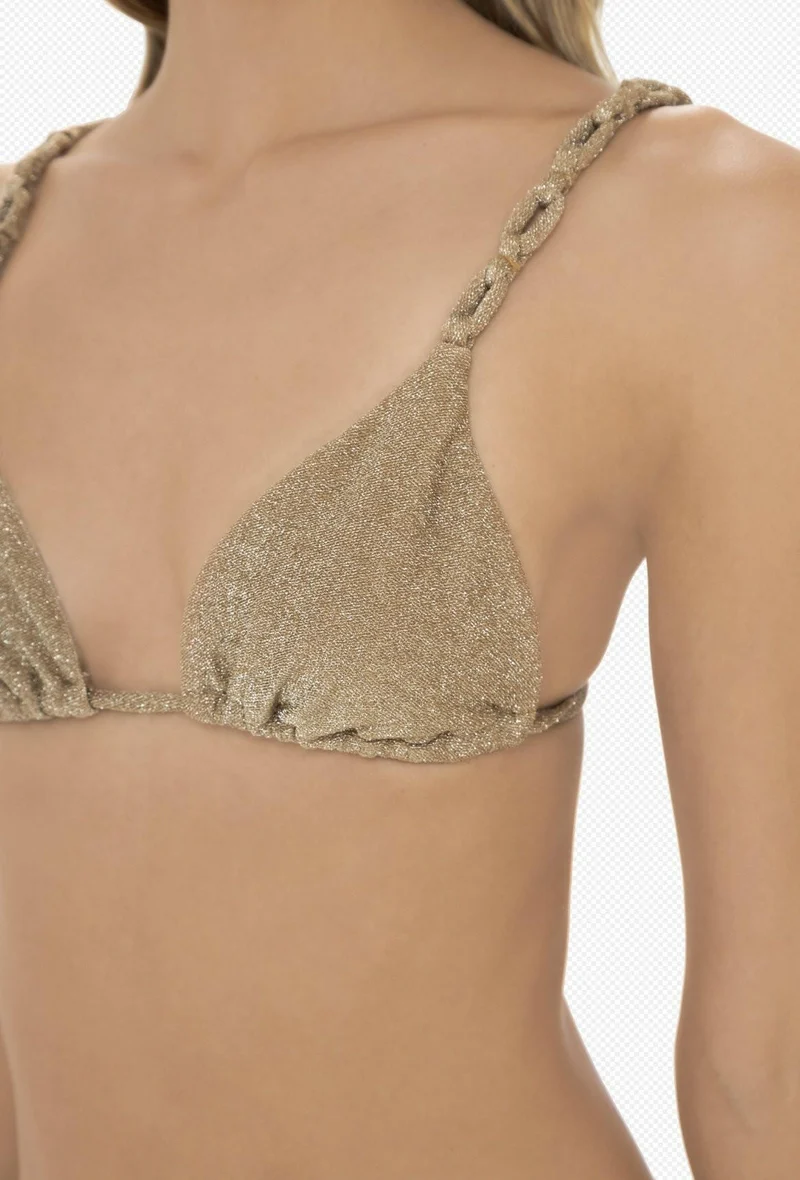 Gouden Bikini Set Milonga | Luxe Metallic Triangel Handgemaakt Colombia