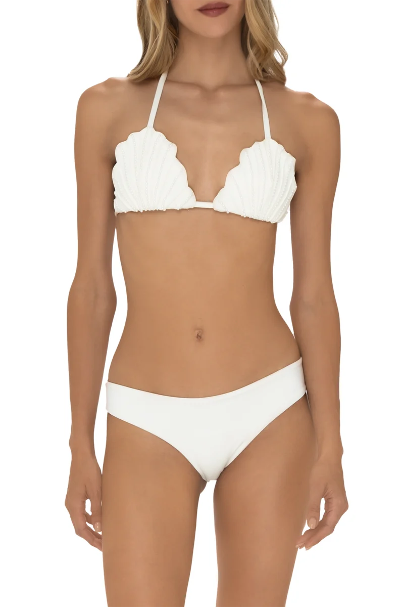 Witte Schelp Bikini Milonga | Handgemaakte Luxe Designer Bikini Colombia