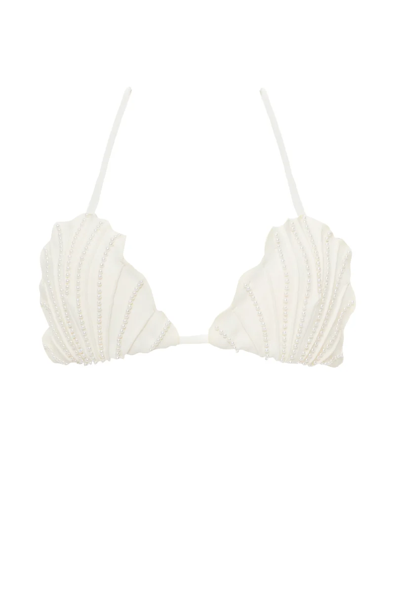 Witte Schelp Bikini Milonga | Handgemaakte Luxe Designer Bikini Colombia
