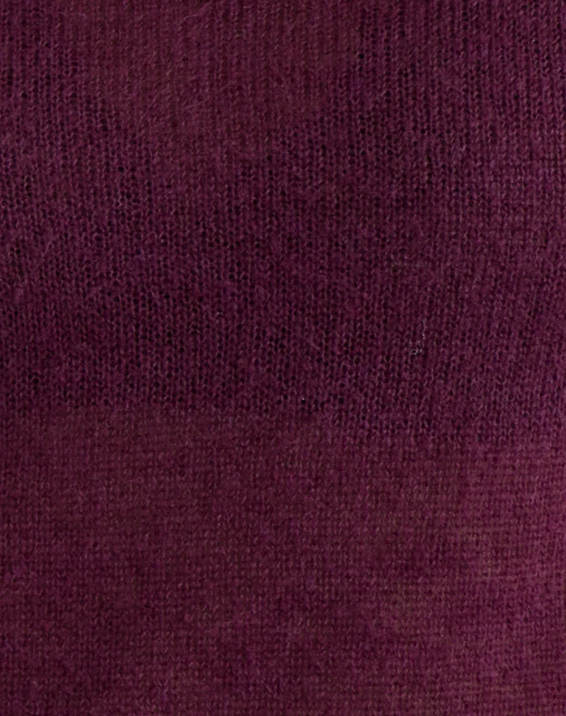 Kaleo Roll Edge Pullover aus Strick in der Farbe „Plum“