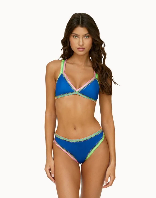 Blauwe Crochet Bikini Set PQ Swim | Handgemaakt Haakwerk