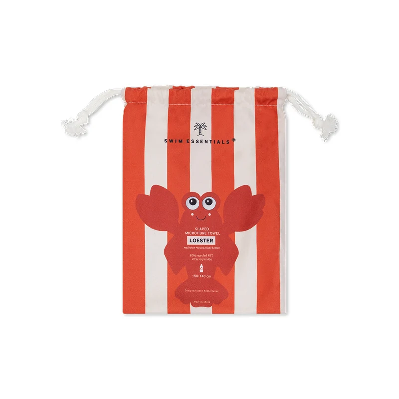 Beach Towel Microfiber- Red - Lobster Bay - 180 x 90 cm
