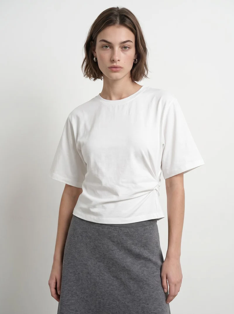 HDRIVA SS BOXY DRAPED T-SHIRT