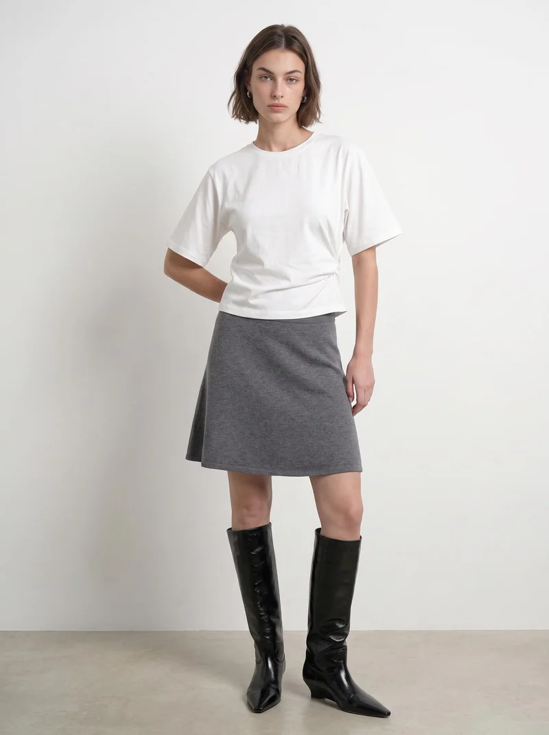 HDRIVA SS BOXY DRAPED T-SHIRT