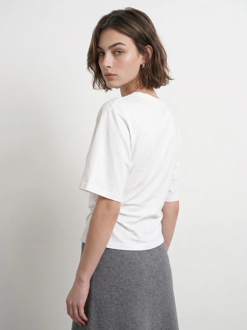 HDRIVA SS BOXY DRAPED T-SHIRT