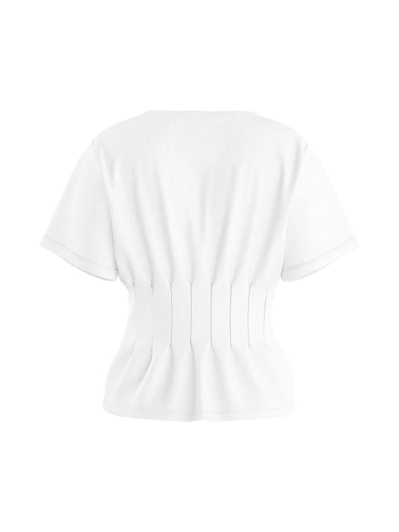 HDORIA SS PLEATED T-SHIRT