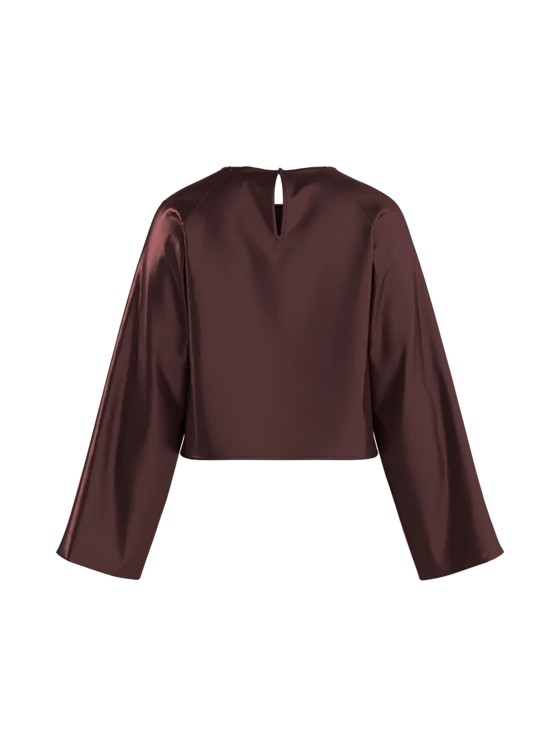 HDJILL WIDE SLEEVE SATIN TOP