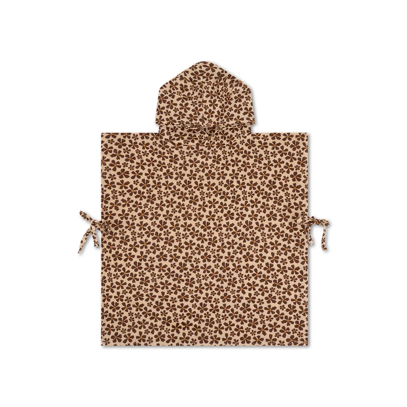 Beach Poncho - Brown - Wild Flower - 50 x 50 cm