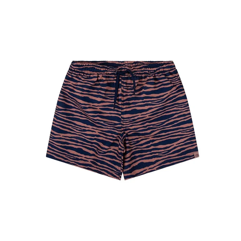 Swim Shorts - Blue/Orange - Vibrant Stripes