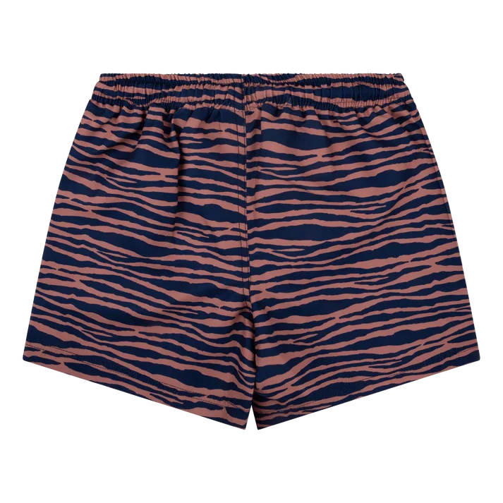 Swim Shorts - Blue/Orange - Vibrant Stripes