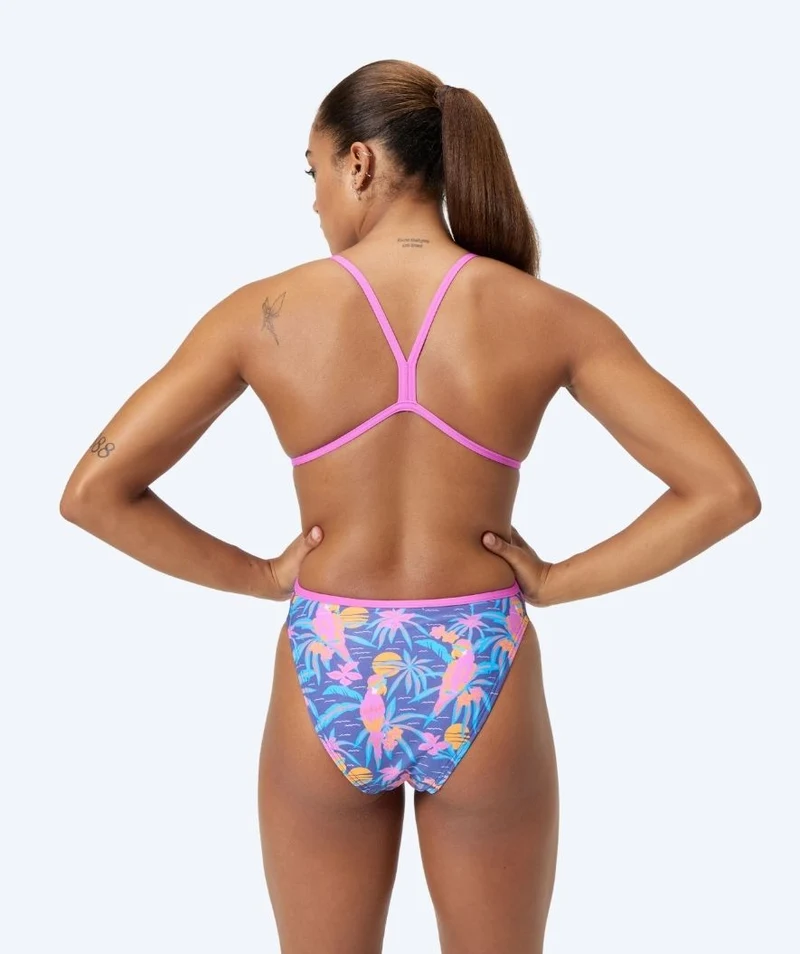 Speedo Badeanzug für Damen - Allover Digital V-Back - Blau/Hellrosa