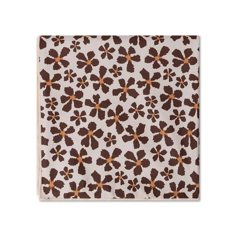 Beach Towel Microfiber - Brown - Wild Flower - 180 x 180 cm