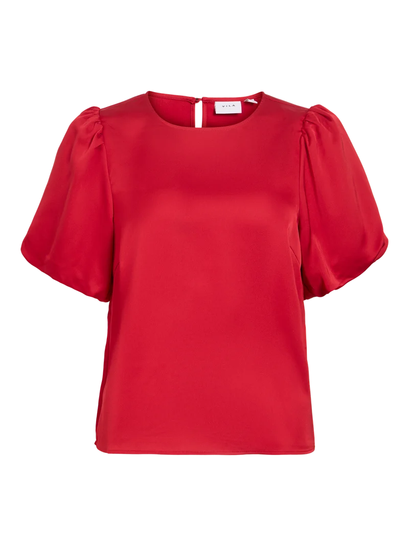 VIELLETTE 2/4 SATIN PUFF TOP