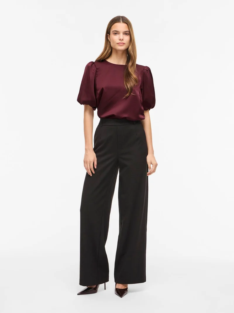 VIELLETTE 2/4 SATIN PUFF TOP