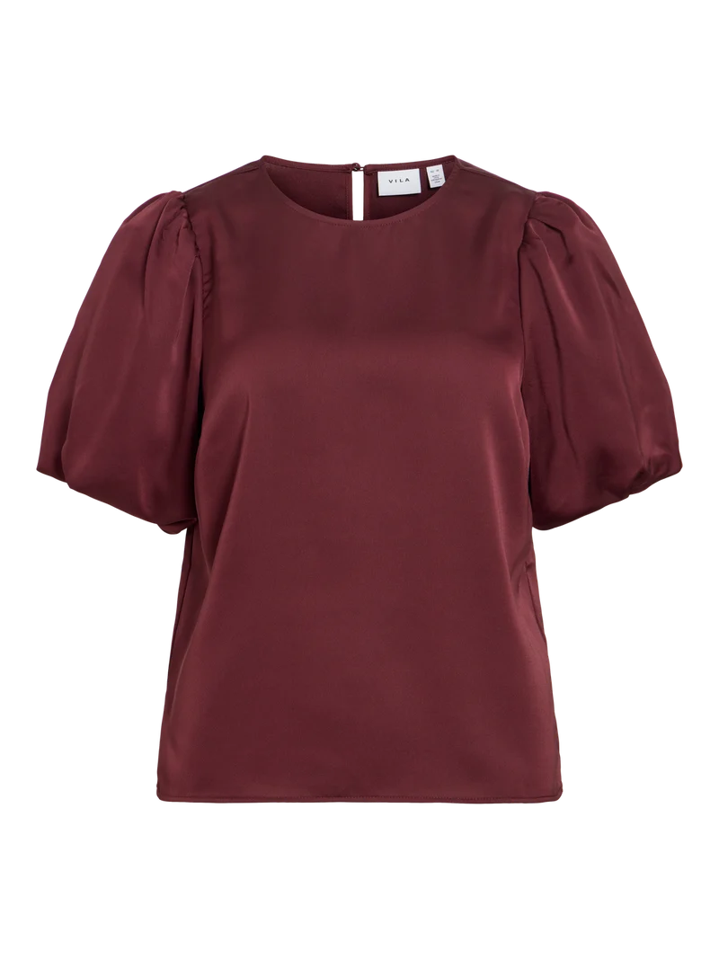 VIELLETTE 2/4 SATIN PUFF TOP