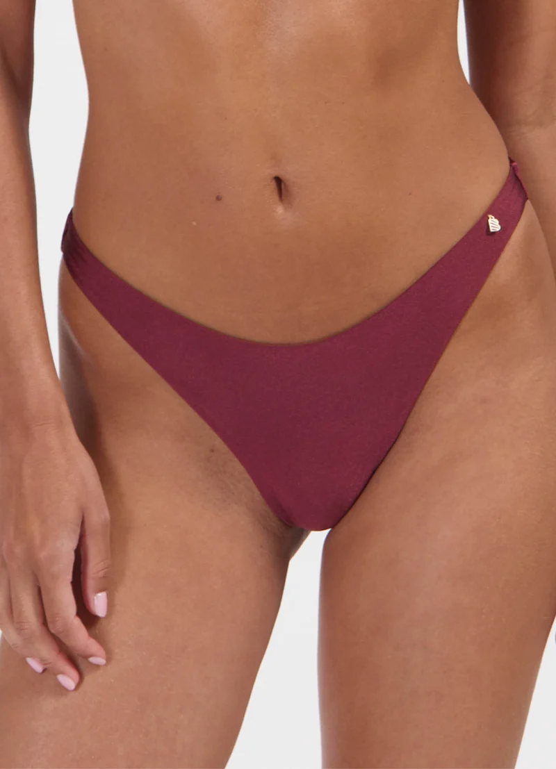 Burgundy Shine brazilian bikinibroekje