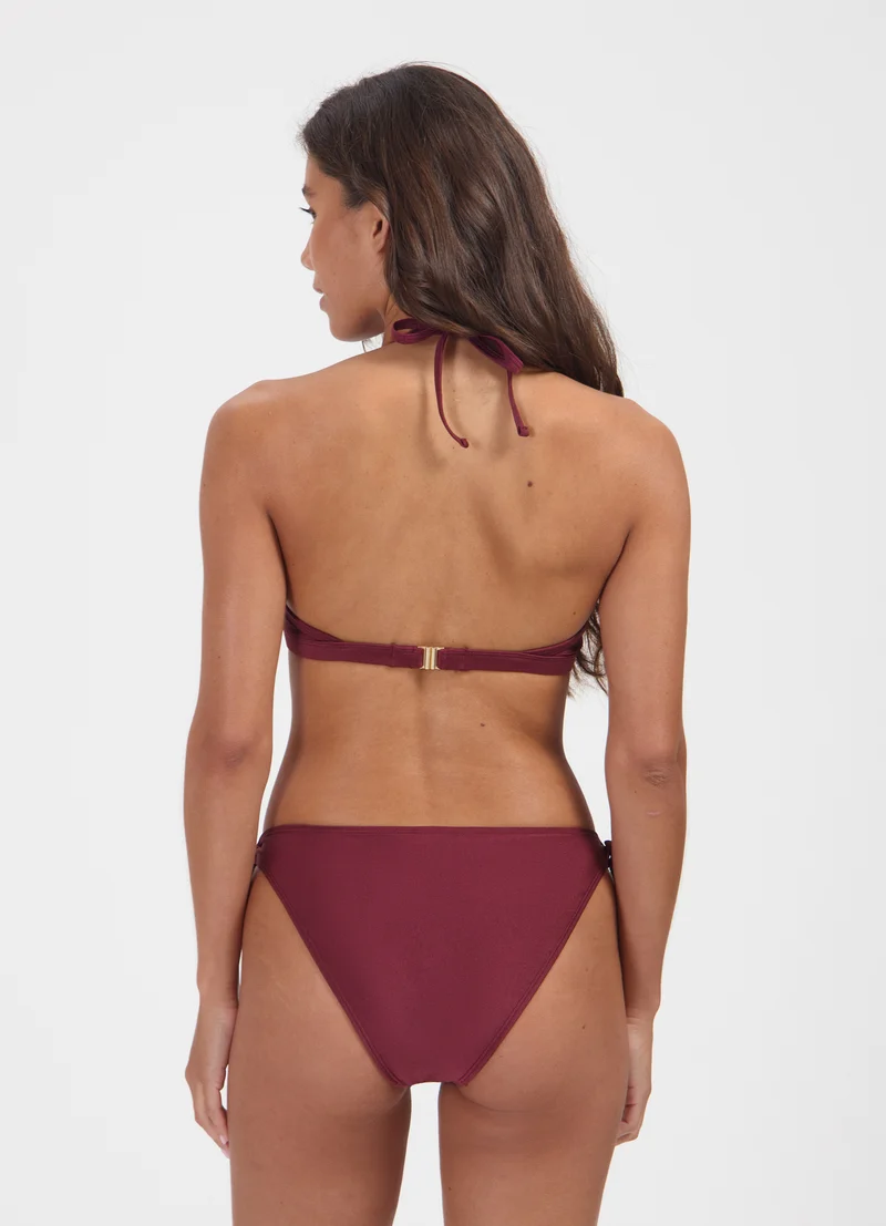 Burgundy Shine strik bikinibroekje